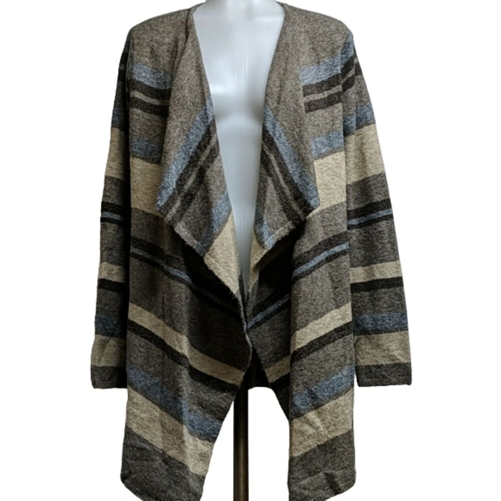 Rebecca Elliot Waterfall Sweater Women Size Medium Wool Blend Open Cardigan M